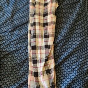Burberry Beige Plaid Pants